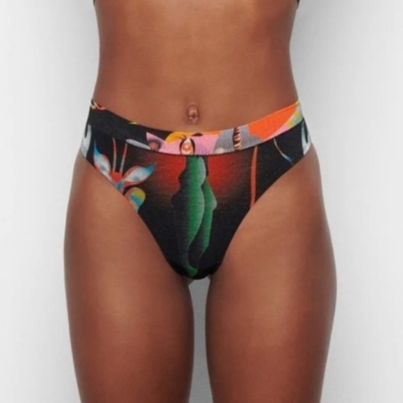 SKIMS Summer Mesh Thong Firpal Print Womens 4X NWT - Picture 5 of 14
